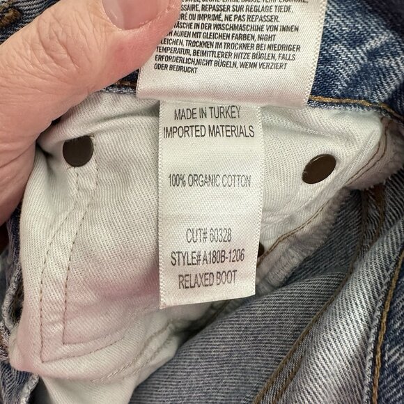 AGOLDE jeans relaxed boot curio button fly high rise 100% organic cotton blue 24 - Picture 7 of 7